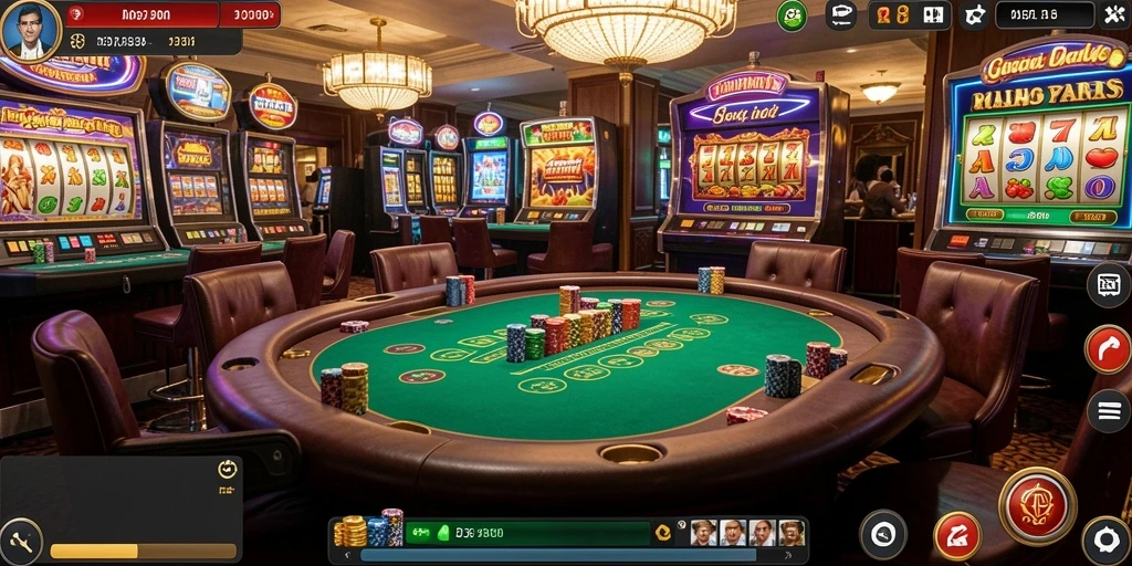 Tampilan utama game dengan karakter pilihan.